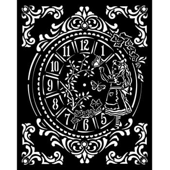 Stamperia - Schablone 20x25cm "Alice Clock" Stencil