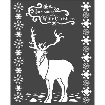 Stamperia - Schablone 20x25cm "White Christmas Deer" Stencil