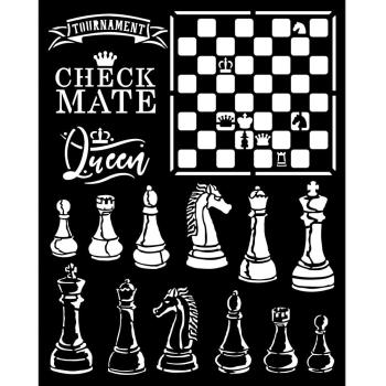 Stamperia - Schablone 20x25cm "Alice Check Mate" Stencil