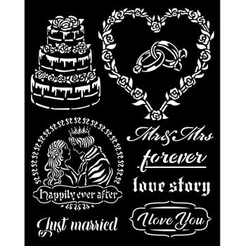 Stamperia - Schablone 20x25cm "Sleeping Beauty Just Married" Stencil