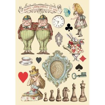 Stamperia - Holzteile A5 "Alice Chessboard" Wooden Shapes