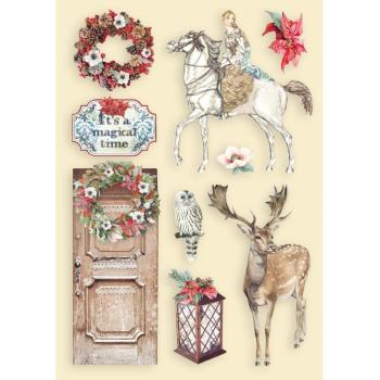 Stamperia - Holzteile A5 "Winter Tales Horse & Deer" Wooden Shapes