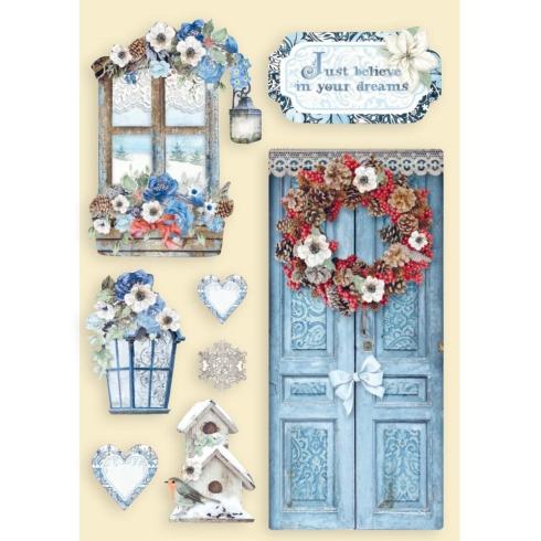 Stamperia - Holzteile A5 "Winter Tales Door & Window" Wooden Shapes