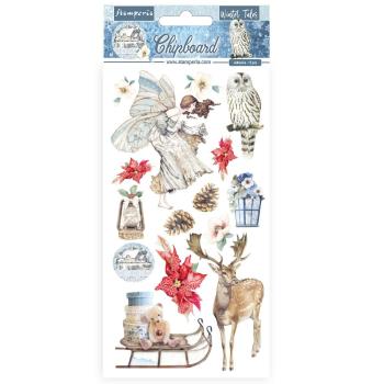 Stamperia - Aufkleber "Winter Tales Christmas Elements" Chipboards