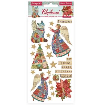 Stamperia - Aufkleber "Christmas Patchwork" Chipboards