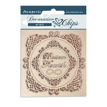 Stamperia - Holzteile 14x14 cm "Romantic Garden House Frames" Decorative Chips