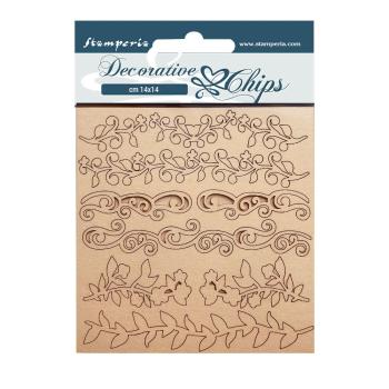 Stamperia - Holzteile 14x14 cm "Desire Borders" Decorative Chips