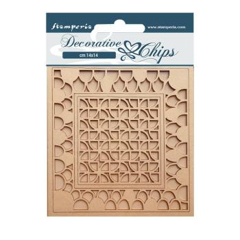 Stamperia - Holzteile 14x14 cm "Bauhaus Pattern" Decorative Chips