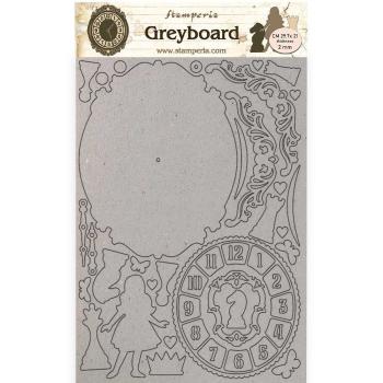 Stamperia - Stanzteile aus Graupappe "Alice Clock" Greyboard Die Cuts