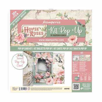 Stamperia - Designpapier "House of Roses Tunnel" Pop Up Kit 12x12 Inch - 3 Bogen