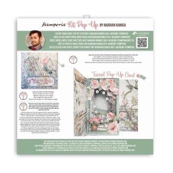 Stamperia - Designpapier "House of Roses Tunnel" Pop Up Kit 12x12 Inch - 3 Bogen