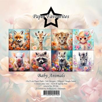 Paper Favourites - Designpapier "Baby Animals" Paper Pack 6x6 Inch - 24 Bogen
