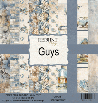 Reprint - Cardstock "Guys" 12x12 Inch 10 Bogen