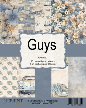 Reprint - Designpapier "Guys" Paper Pack 6x6 Inch - 20 Bogen