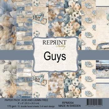 Reprint - Designpapier "Guys" Paper Pack 8x8 Inch - 15 Bogen