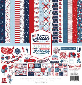 Echo Park - Designpapier "Stars And Stripes Forever" Collection Kit 12x12 Inch - 12 Bogen