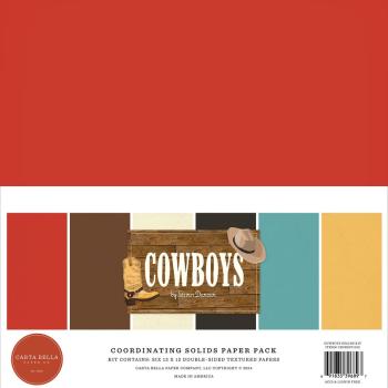 Carta Bella - Cardstock "Cowboys" Coordinating Solids Paper Pack 12x12 Inch - 6 Bogen