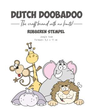 Dutch Doobadoo - Gummistempel "Jungle Team" Rubber Stamp 9,4x11cm