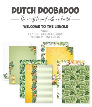 Dutch Doobadoo - Designpapier "Welcome to the Jungle" Paper Pack 29,7x21cm - 34 Bogen