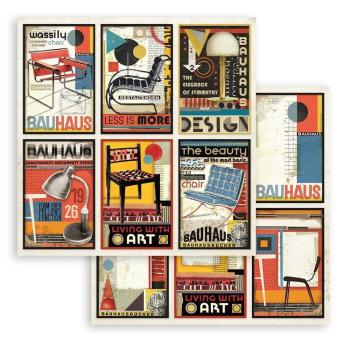Stamperia - Designpapier "Bauhaus 6 Cards" Paper Sheets 12x12 Inch - 10 Bogen