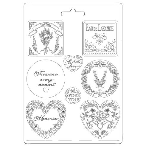 Stamperia - Gießform A4 "Provence Plates and Hearts" Soft Mould