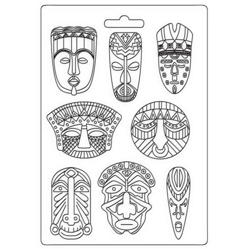 Stamperia - Gießform A4 "Savana Tribal Masks" Soft Mould