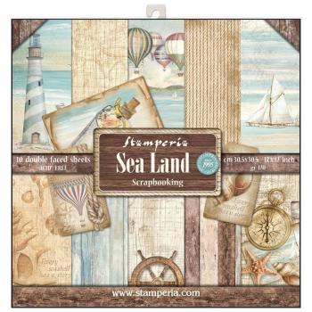 Stamperia - Designpapier "Sea Land" Paper Pack 12x12 Inch - 10 Bogen