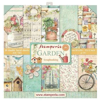 Stamperia - Designpapier "Garden" Paper Pack 12x12 Inch - 10 Bogen