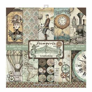 Stamperia - Designpapier "Voyages Fantastiques" Paper Pack 12x12 Inch - 10 Bogen