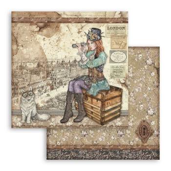 Stamperia - Designpapier "Lady Vagabond and Cat" Paper Sheets 12x12 Inch - 10 Bogen