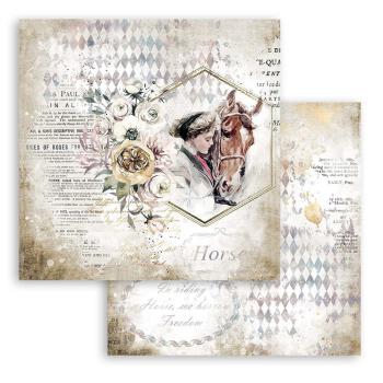 Stamperia - Designpapier "Romantic Horses Lady with Horse" Paper Sheets 12x12 Inch - 10 Bogen