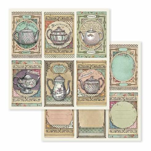 Stamperia - Designpapier "Alice Tea Time" Paper Sheets 12x12 Inch - 10 Bogen