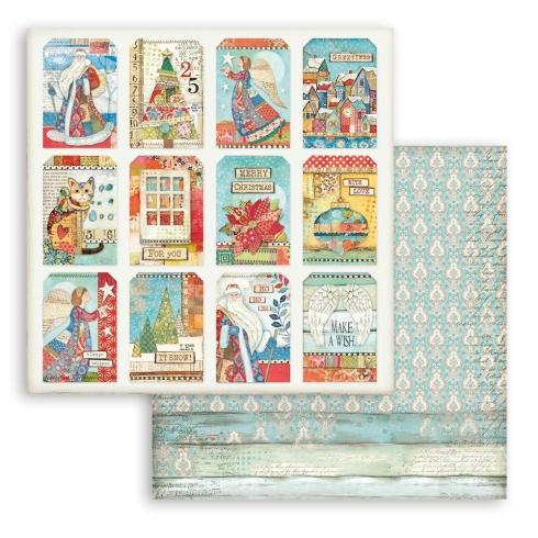 Stamperia - Designpapier "Christmas Patchwork Cards" Paper Sheets 12x12 Inch - 10 Bogen