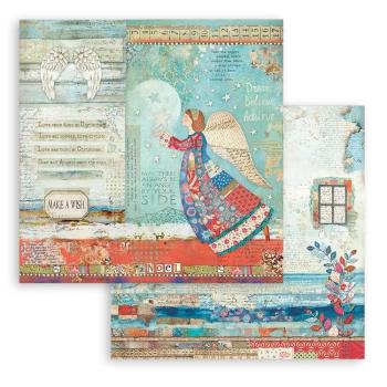 Stamperia - Designpapier "Christmas Patchwork Angel" Paper Sheets 12x12 Inch - 10 Bogen