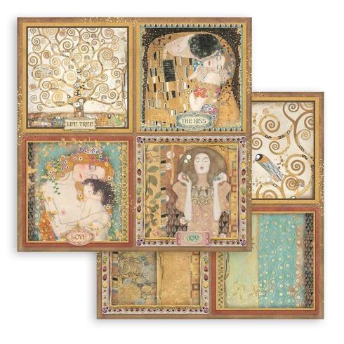 Stamperia - Designpapier "Klimt 4 Cards" Paper Sheets 12x12 Inch - 10 Bogen