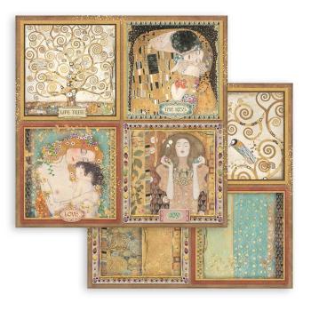 Stamperia - Designpapier "Klimt 4 Cards" Paper Sheets 12x12 Inch - 10 Bogen