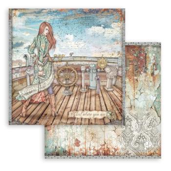 Stamperia - Designpapier "Lady Vagabond Lifestyle Rudder" Paper Sheets 12x12 Inch - 10 Bogen