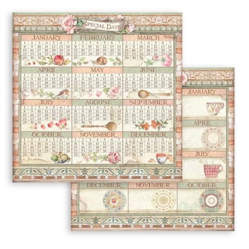 Stamperia - Designpapier "Casa Granada Calendar" Paper Sheets 12x12 Inch - 10 Bogen