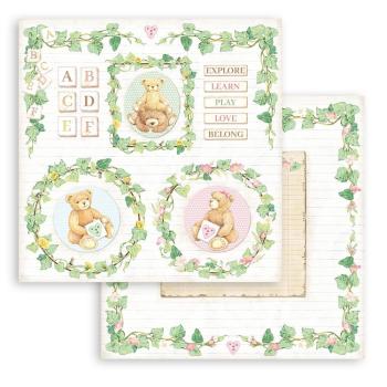 Stamperia - Designpapier "Daydream Bear and Garlands" Paper Sheets 12x12 Inch - 10 Bogen