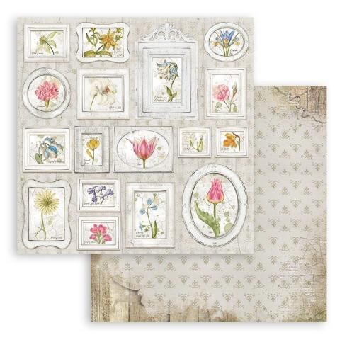 Stamperia - Designpapier "Romantic Garden House Tags" Paper Sheets 12x12 Inch - 10 Bogen
