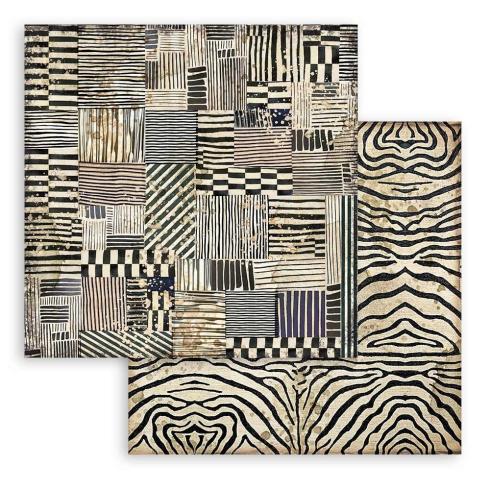 Stamperia - Designpapier "Savana Zebra" Paper Sheets 12x12 Inch - 10 Bogen