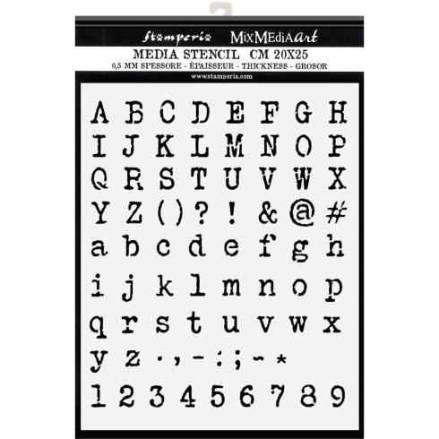 Stamperia - Schablone 20x25cm "Alphabet and Numbers" Stencil