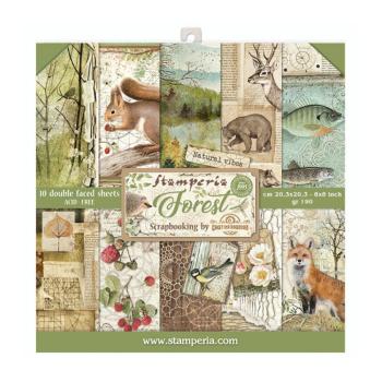 Stamperia - Designpapier "Forest" Paper Pack 8x8 Inch - 10 Bogen