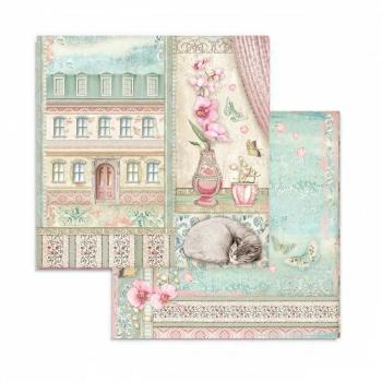 Stamperia - Designpapier "Orchids and Cats" Paper Pack 8x8 Inch - 10 Bogen