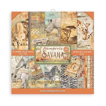 Stamperia - Designpapier "Savana" Paper Pack 8x8 Inch - 10 Bogen