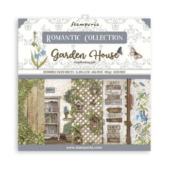 Stamperia - Designpapier "Romantic Garden House" Paper Pack 6x6 Inch - 10 Bogen
