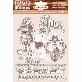 Stamperia - Naturkautschukstempel "Alice Happy Birthday" Natural Rubber Stamp