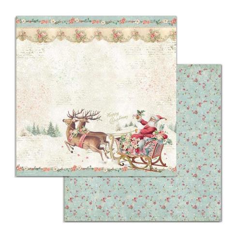 Stamperia - Designpapier "Pink Christmas" Paper Pack 6x6 Inch - 10 Bogen