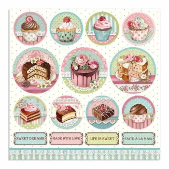 Stamperia - Designpapier "Sweety Mini Cake Rounds" Paper Sheets 12x12 Inch - 10 Bogen