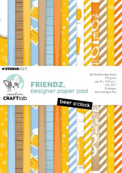 Creative Craft Lab - Studio Light - Friendz Designpapier "Beer O'Clock " Paper Pack 21x14,8 cm - 36 Bogen